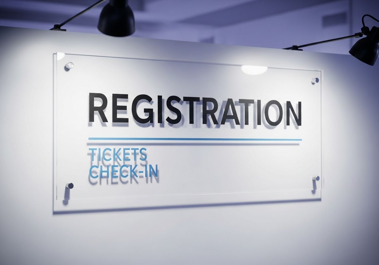 Ticket registration directional sign